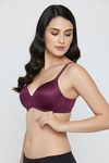 Zivame At Work Padded Non Wired 3/4Th Coverage T-Shirt Bra - Plum Caspia — thumbnail 1